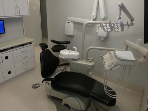 Side view of dental examination room