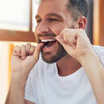 Man brushing his teeth