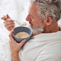 Man eating oatmeal